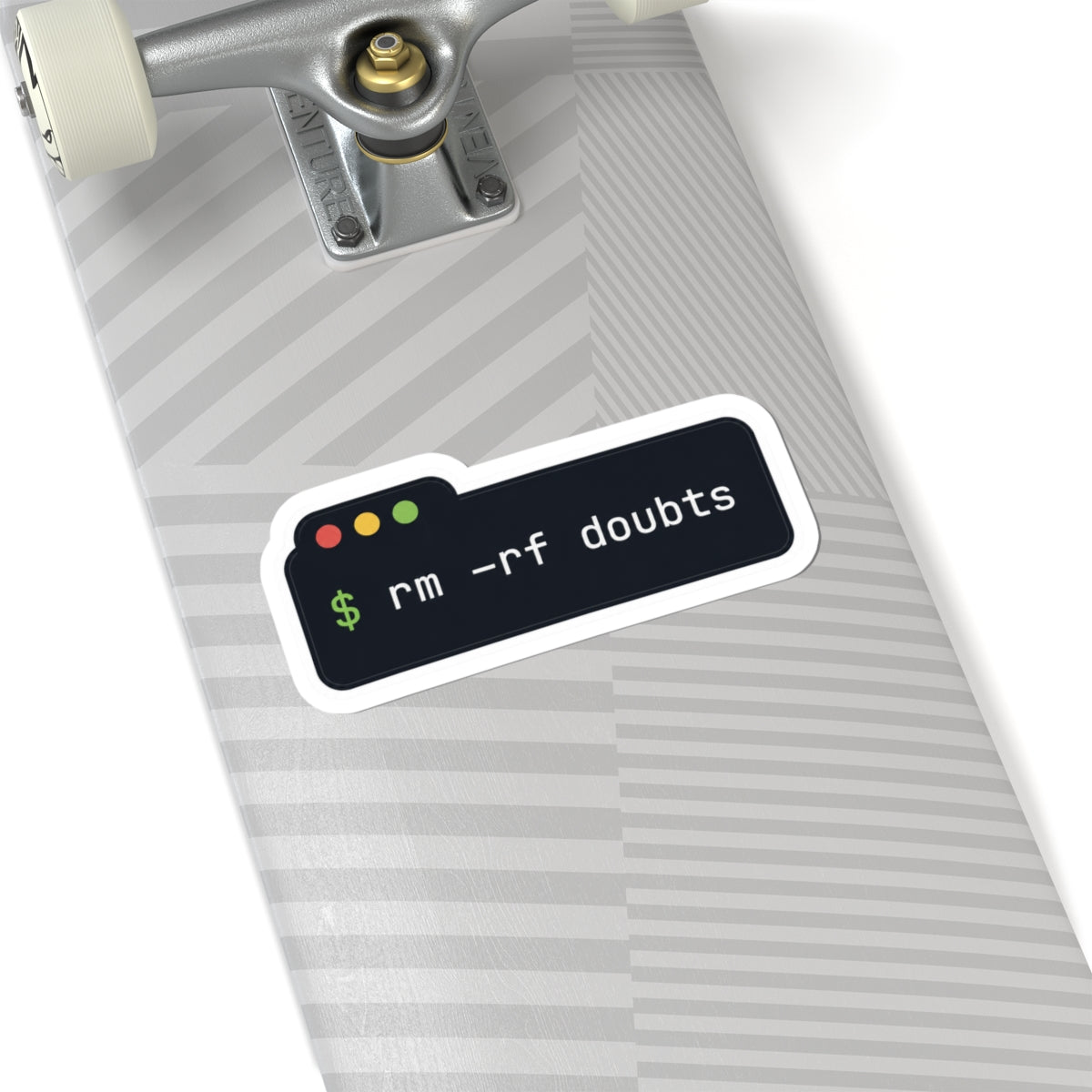 rm -rf doubts Sticker — Funny Programmer Terminal Laptop Decal