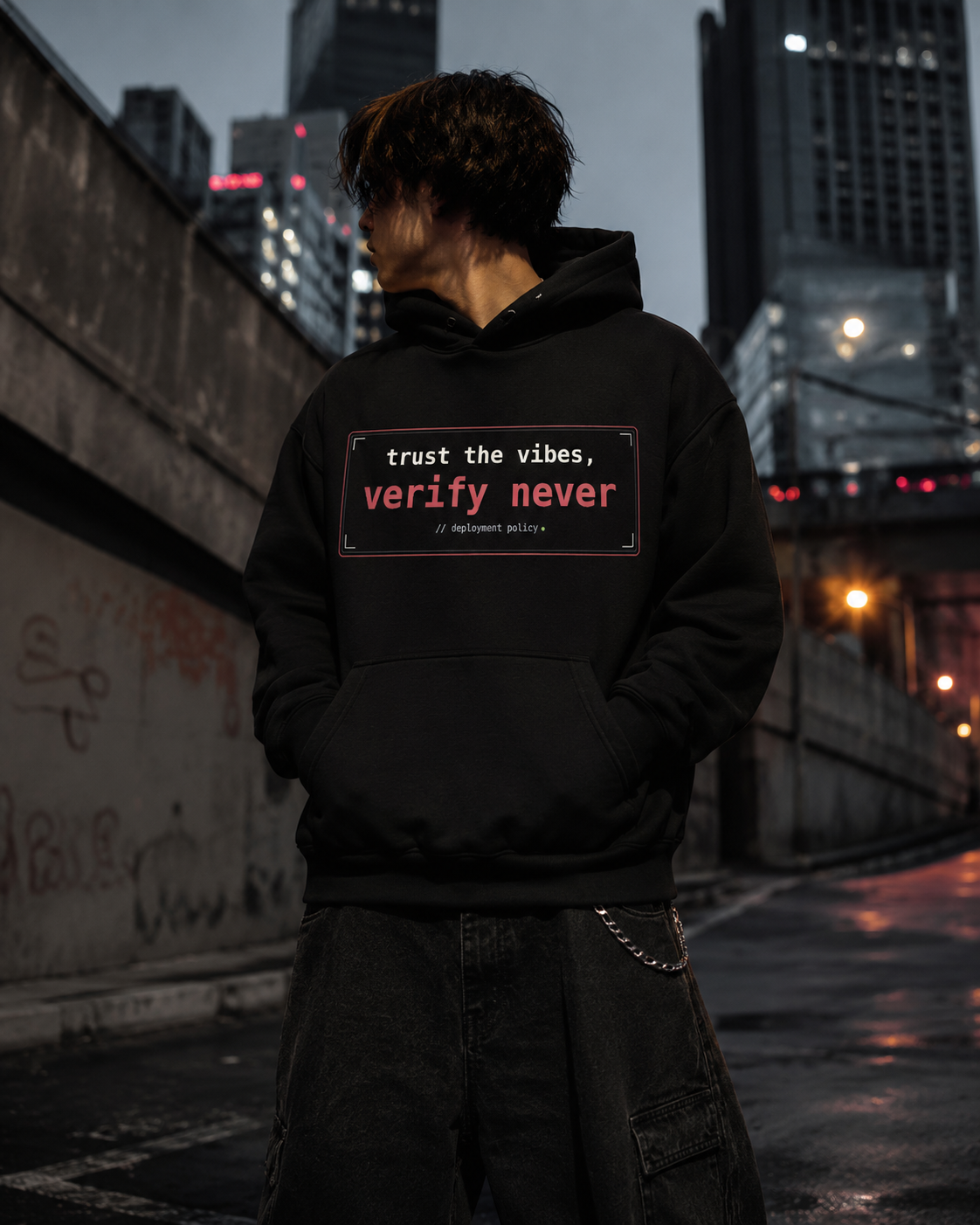 Trust the Vibes Hoodie — "trust the vibes, verify never" Graphic Hoodie