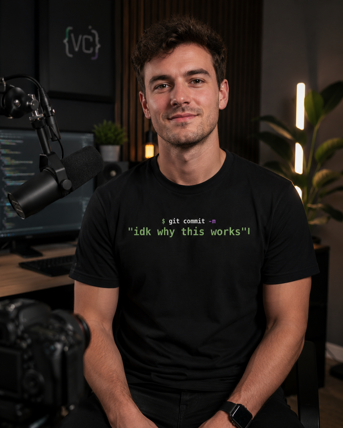 git commit -m "idk why this works" Developer T-Shirt