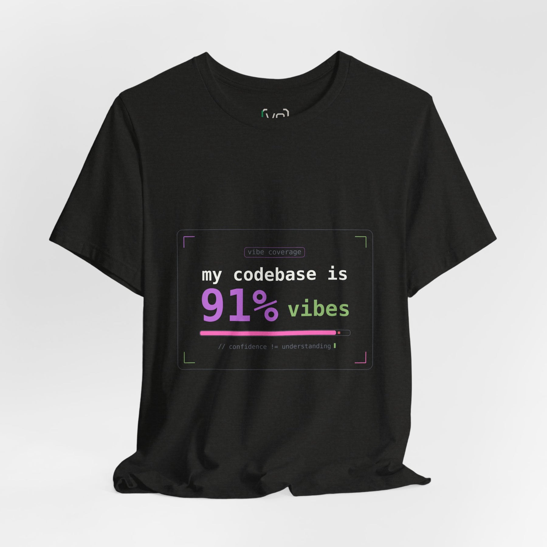 Coder Vibes Tee — "my codebase is 91% vibes" Graphic T‑Shirt